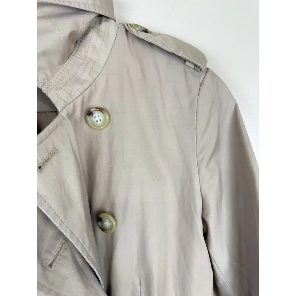 Lauren Ralph Lauren Trench Coat Women’s Size XXS Tan Double Breasted minimalist